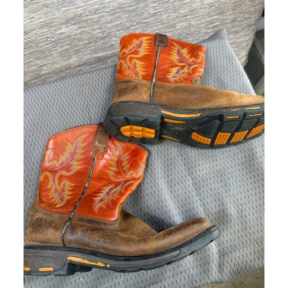 Ariat Boots Mens Size 5.5 Brown Leather Western Square Toe Work Cowboy main image 7